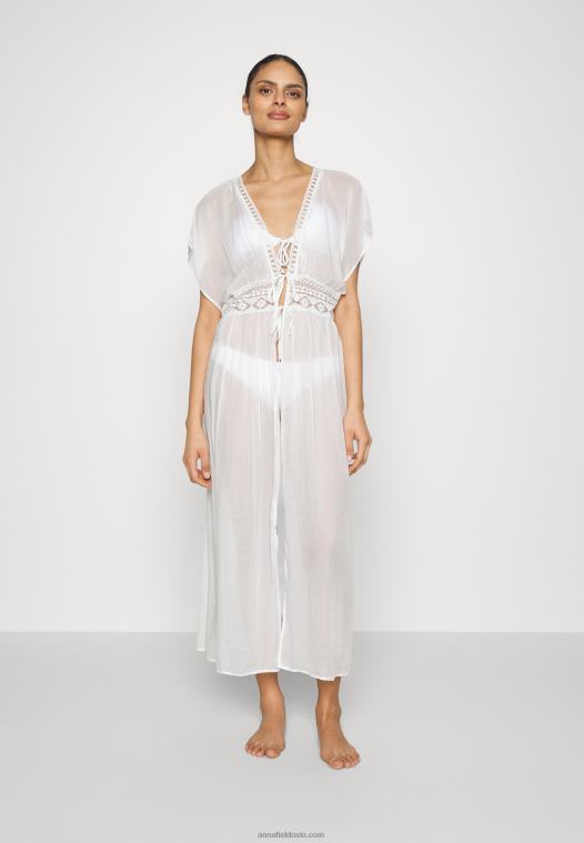 Anna Field kvinner brodert cover up 802 svart strandtilbehør 001 hvit P266L741