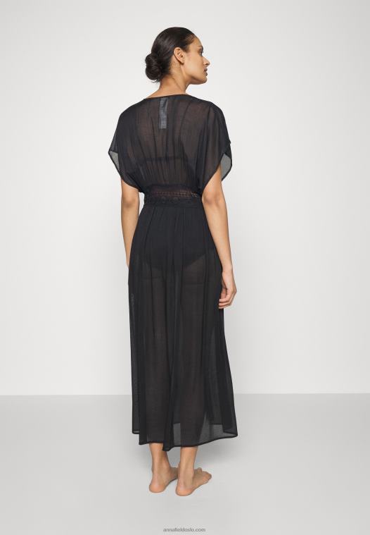 Anna Field kvinner brodert cover up 802 svart strandtilbehør 802 svart P266L739