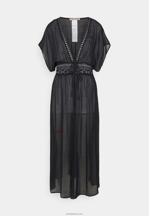 Anna Field kvinner brodert cover up 802 svart strandtilbehør 802 svart P266L739