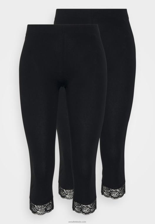 Anna Field kvinner 2 pakke leggings bukser svart P266L656