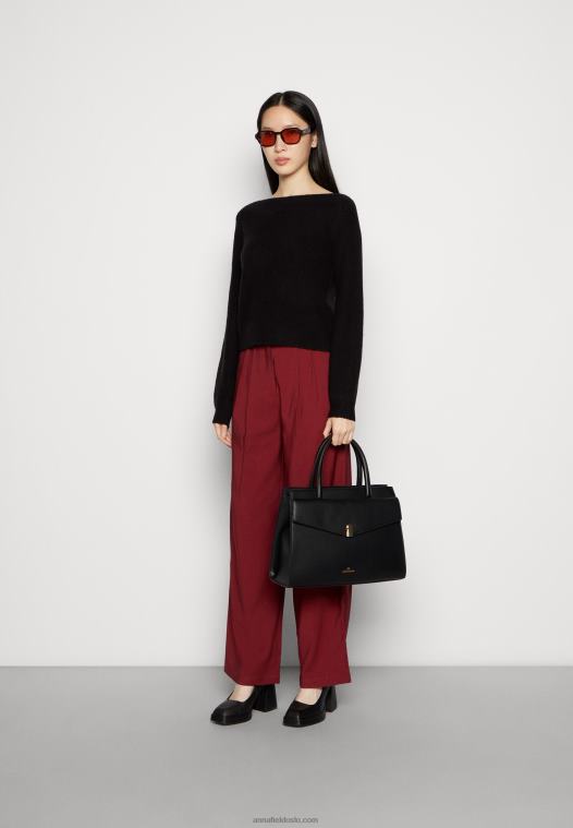 Anna Field kvinner bordeaux bukser P266L606