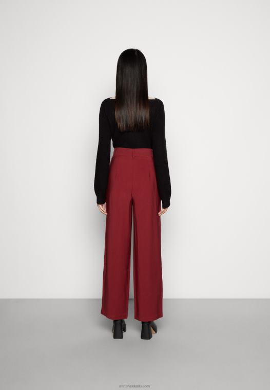 Anna Field kvinner bordeaux bukser P266L606