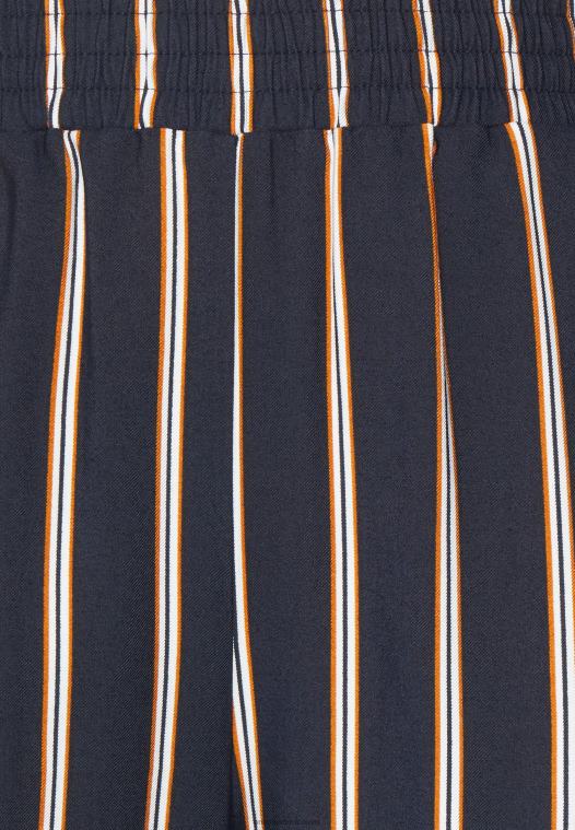 Anna Field kvinner bukse mørkeblå/brun/hvit P266L636