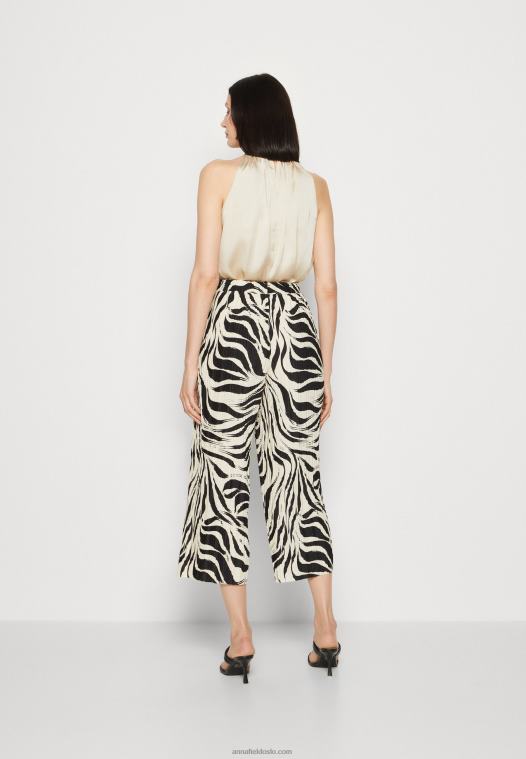 Anna Field kvinner bukse svart/off-white P266L622