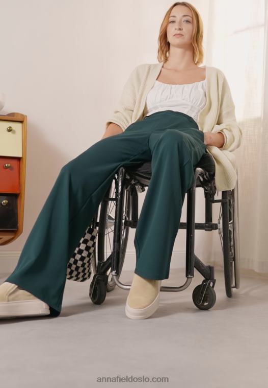 Anna Field kvinner bukser mørkegrønn P266L650