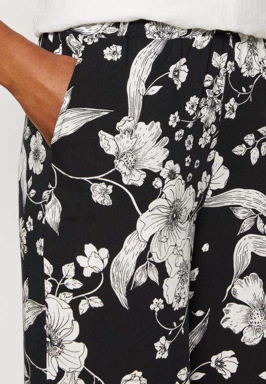 Anna Field kvinner bukser svart/off white P266L640