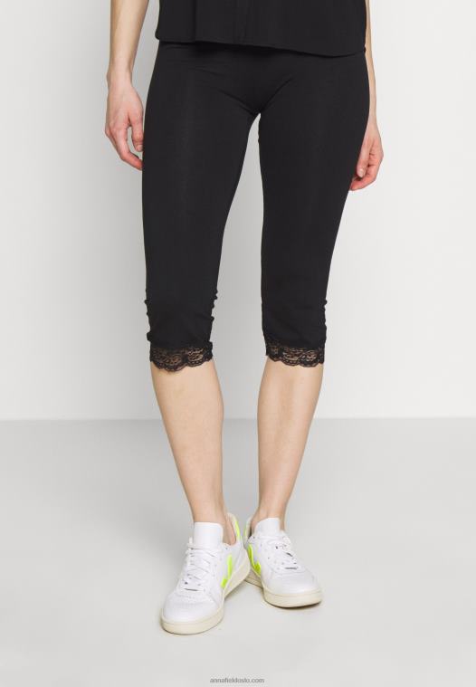 Anna Field kvinner capri leggings med blonder leggings bukser svart P266L655