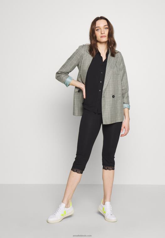 Anna Field kvinner capri leggings med blonder leggings bukser svart P266L655