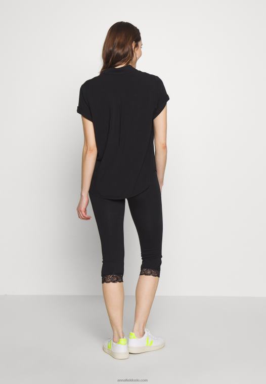 Anna Field kvinner capri leggings med blonder leggings bukser svart P266L655