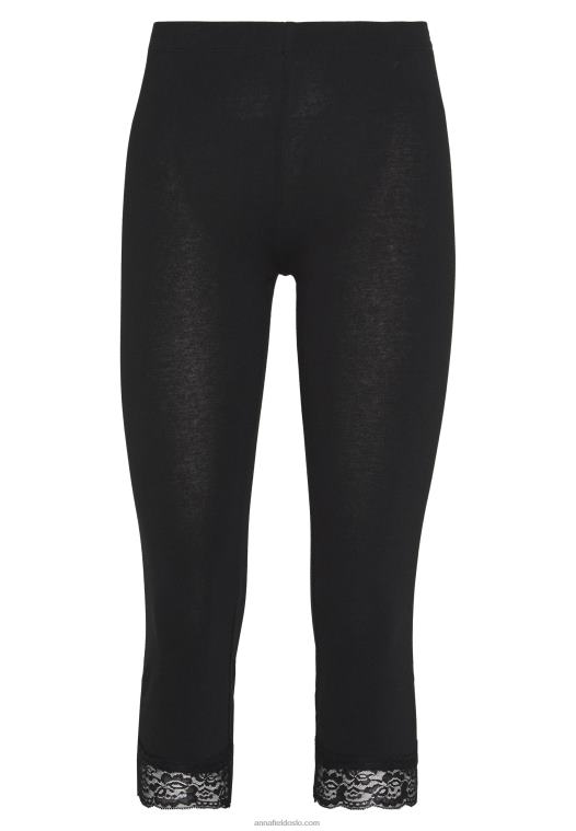 Anna Field kvinner capri leggings med blonder leggings bukser svart P266L655