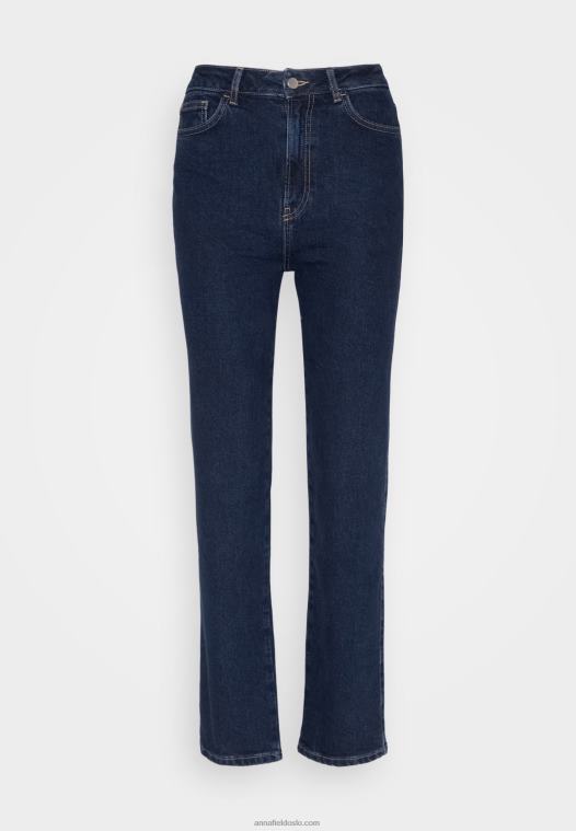 Anna Field kvinner jeans med rette ben blå denim P266L664