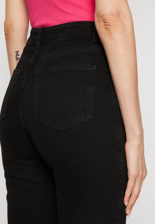 Anna Field kvinner jeans med rette ben, svart denim P266L665