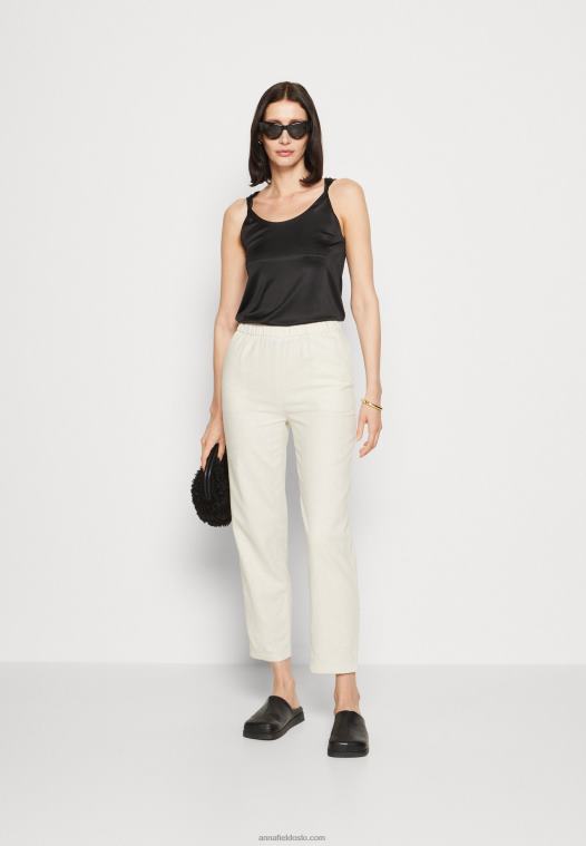 Anna Field kvinner lin mix bukser beige P266L604