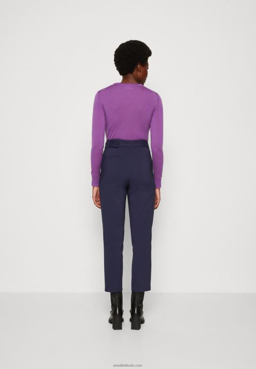 Anna Field kvinner mørkeblå bukser P266L629