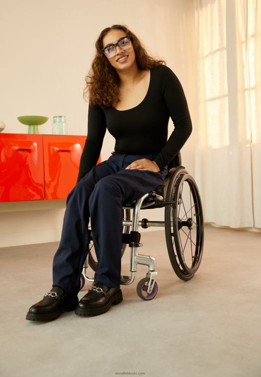 Anna Field kvinner mørkeblå bukser P266L647