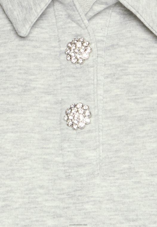 Anna Field kvinner genser flekket lys grå P266L762