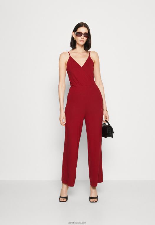 Anna Field kvinner jumpsuit mørkerød P266L882