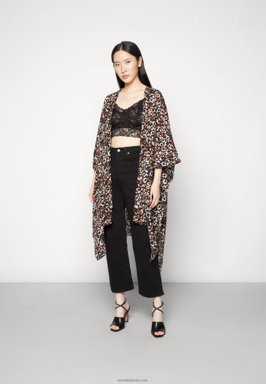 Anna Field kvinner kappe brun/svart P266L725