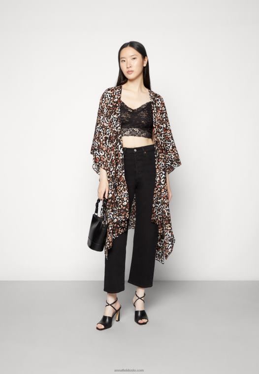 Anna Field kvinner kappe brun/svart P266L725