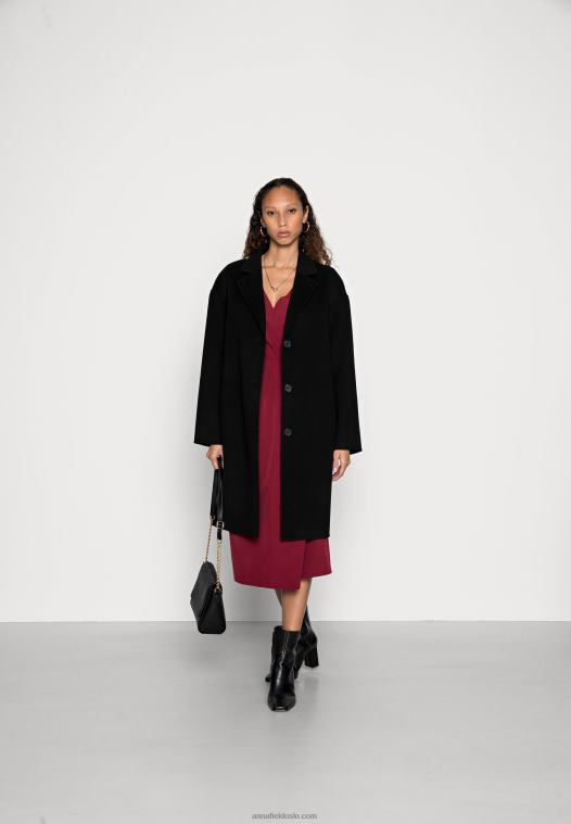 Anna Field kvinner cocktailkjole festkjole mørk rød P266L33