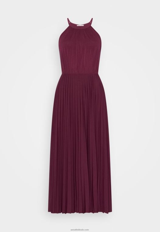 Anna Field kvinner cocktailkjole festkjole mørk rød P266L65