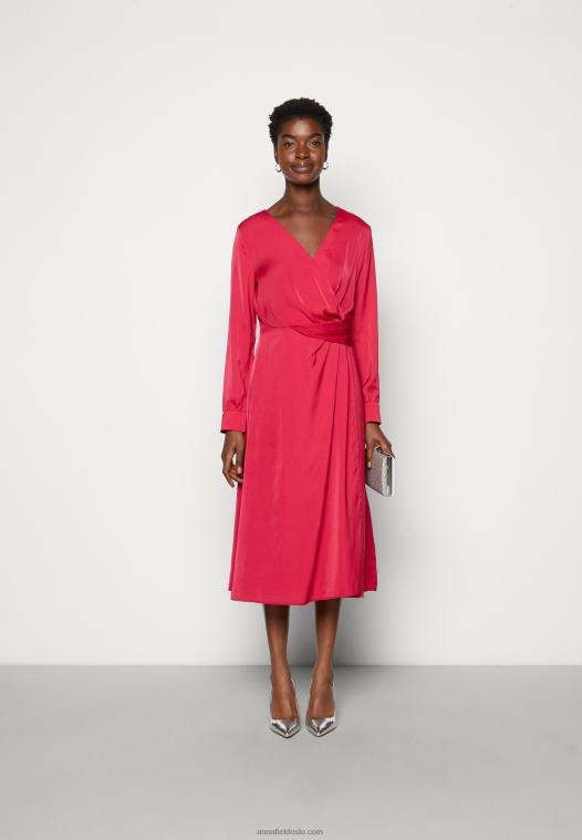 Anna Field kvinner cocktailkjole selskapskjole rød P266L32