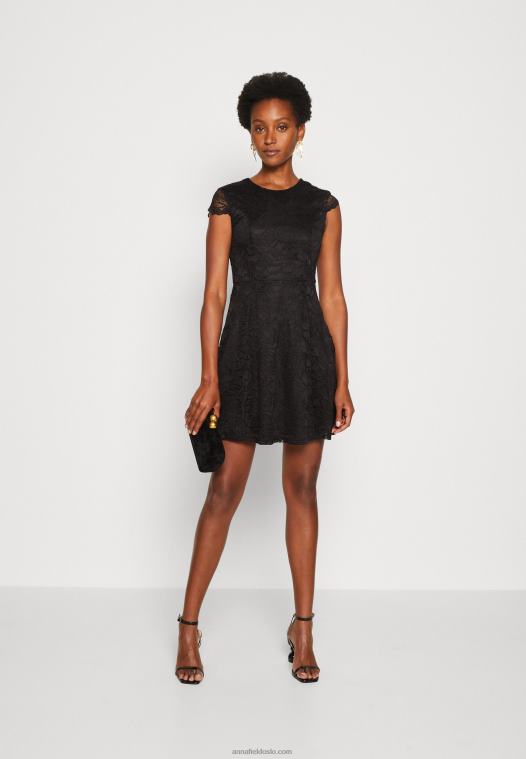Anna Field kvinner cocktailkjole selskapskjole svart P266L64