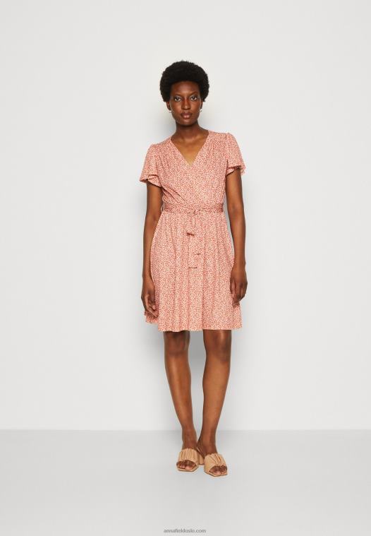 Anna Field kvinner dagskjole brun/hvit P266L3