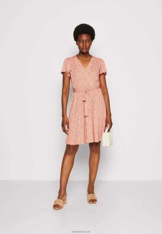 Anna Field kvinner dagskjole brun/hvit P266L3