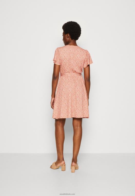 Anna Field kvinner dagskjole brun/hvit P266L3