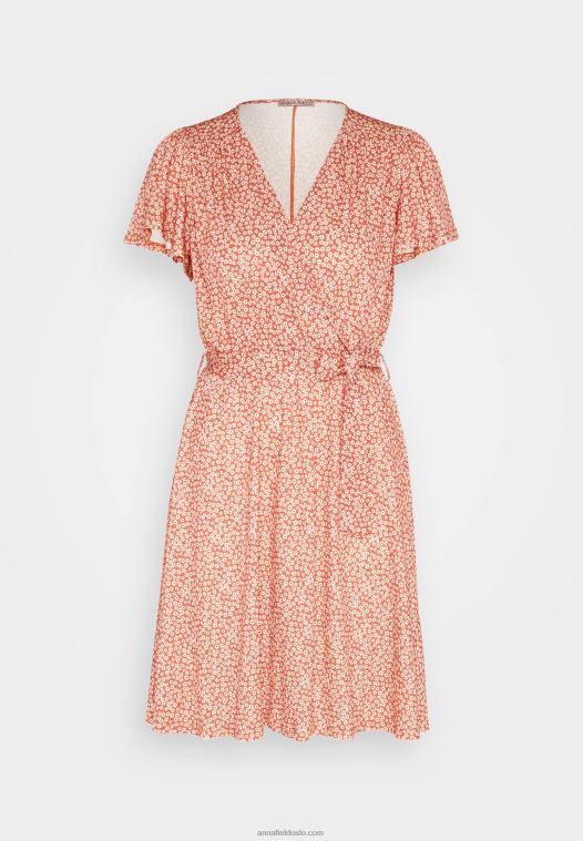 Anna Field kvinner dagskjole brun/hvit P266L3