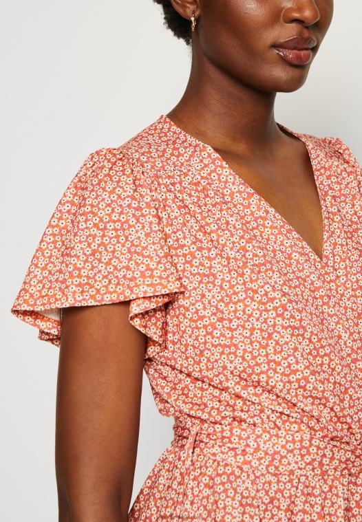 Anna Field kvinner dagskjole brun/hvit P266L3