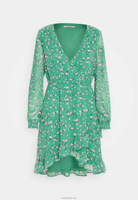 Anna Field kvinner dagskjole grønn/flerfarget P266L28