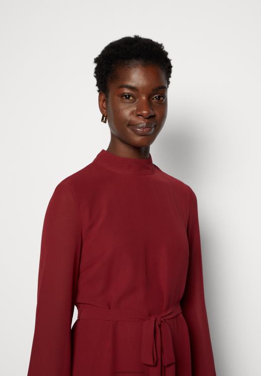 Anna Field kvinner dagskjole mørk rød P266L1