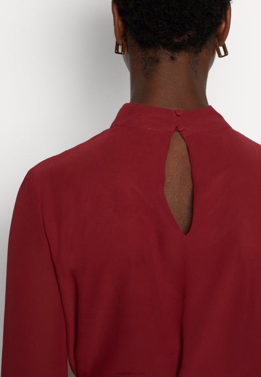 Anna Field kvinner dagskjole mørk rød P266L1