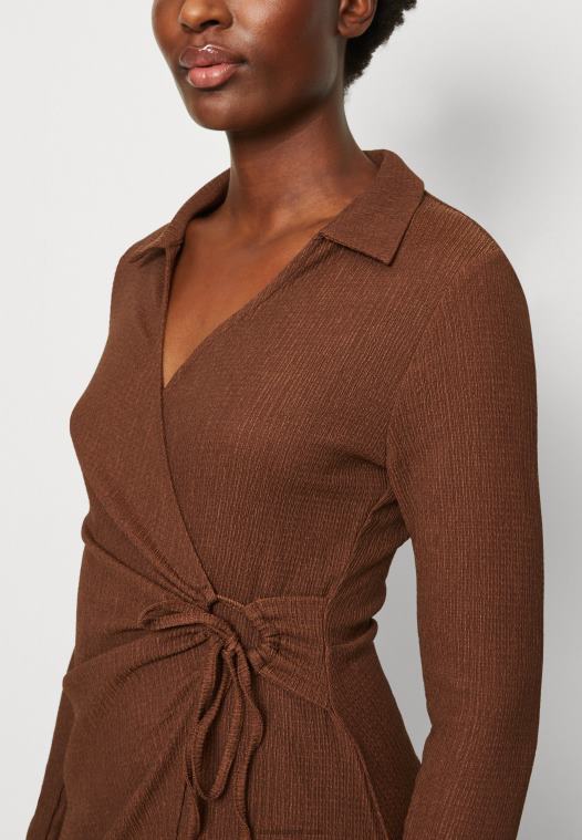 Anna Field kvinner dagskjole mørkebrun P266L13