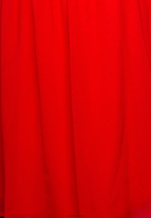 Anna Field kvinner dagskjole med v-halsermer, mørk rød P266L9