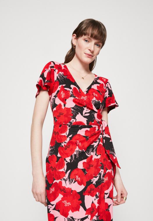 Anna Field kvinner dagskjole rød/rosa P266L19