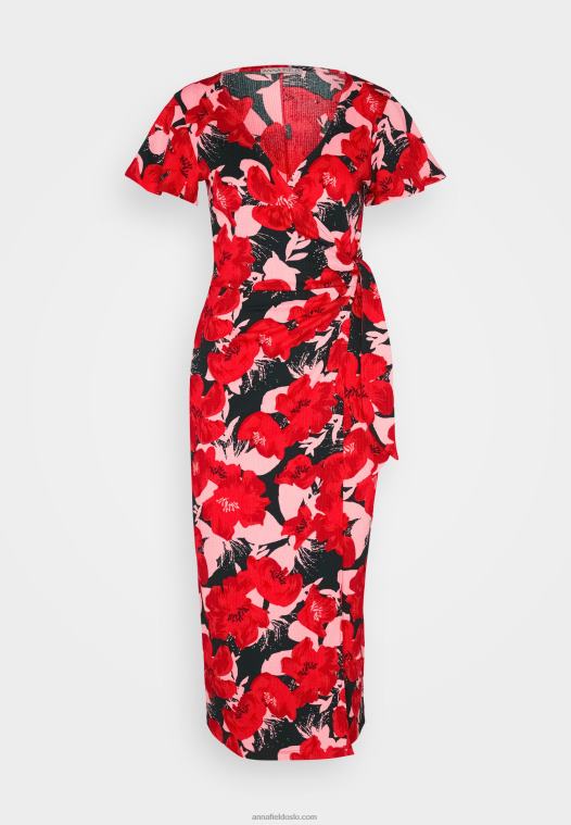 Anna Field kvinner dagskjole rød/rosa P266L19