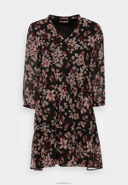 Anna Field kvinner dagskjole rosa/svart/flerfarget P266L31