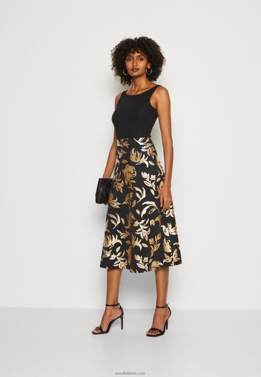 Anna Field kvinner dagskjole svart P266L24