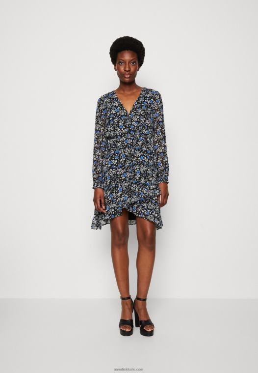 Anna Field kvinner dagskjole svart/flerfarget P266L27