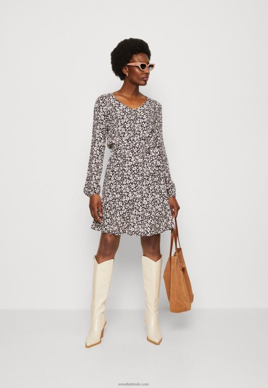 Anna Field kvinner dagskjole svart/hvit P266L25