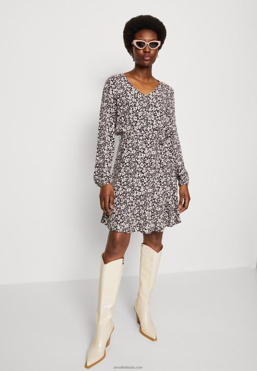 Anna Field kvinner dagskjole svart/hvit P266L25