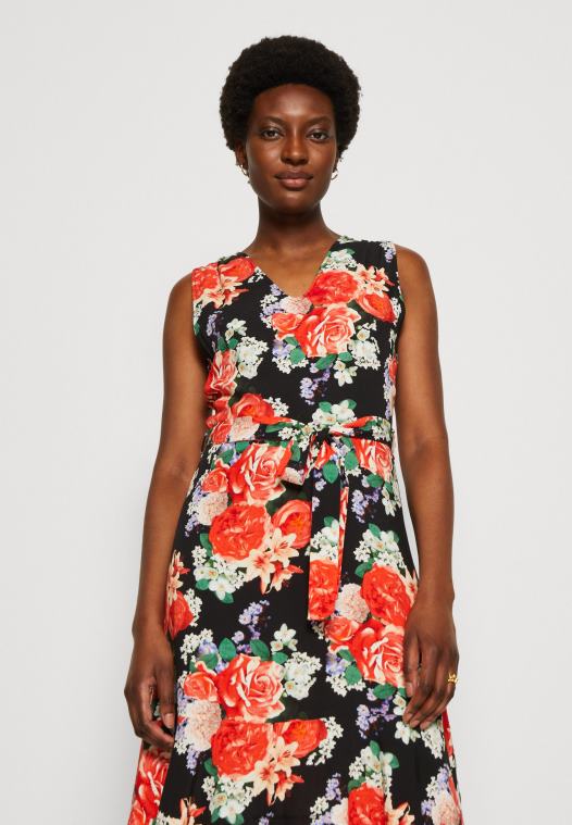 Anna Field kvinner dagskjole svart/rød P266L17