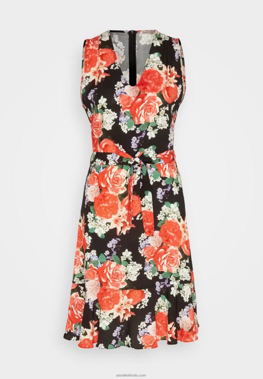 Anna Field kvinner dagskjole svart/rød P266L17