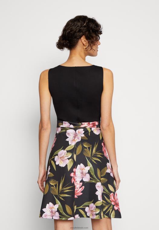 Anna Field kvinner dagskjole svart/svart/rosa P266L15