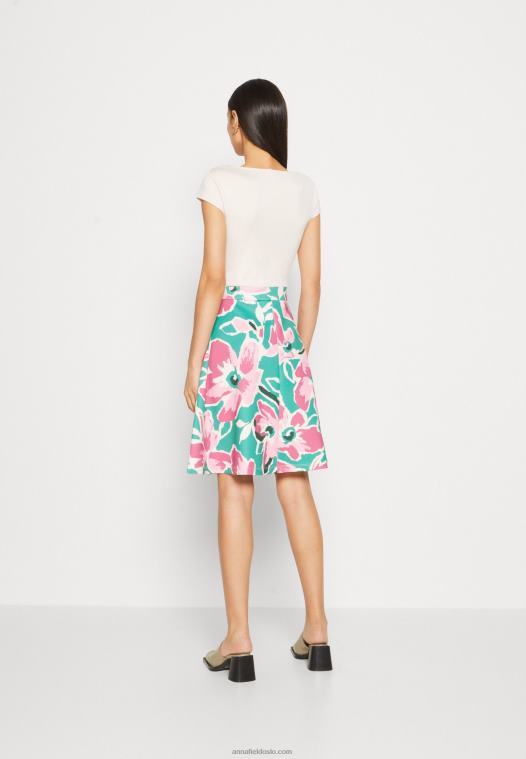 Anna Field kvinner denim kjole hvit/grønn/rosa P266L68