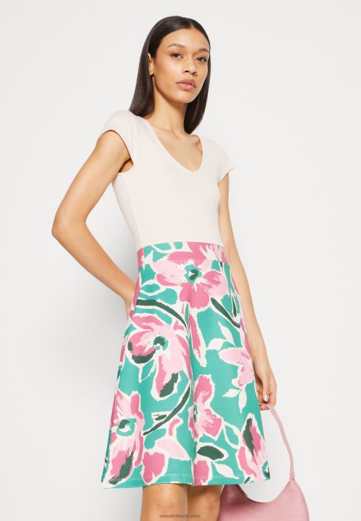 Anna Field kvinner denim kjole hvit/grønn/rosa P266L68