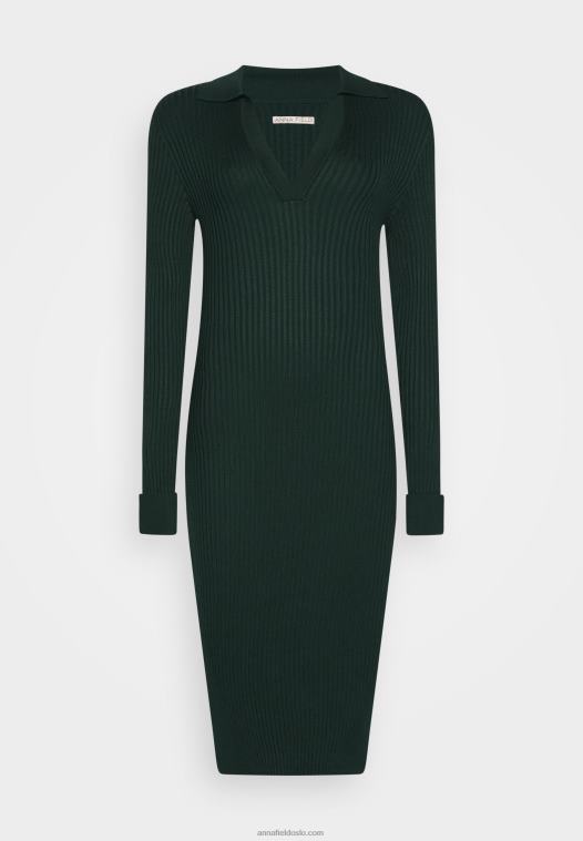 Anna Field kvinner genser kjole grønn P266L209